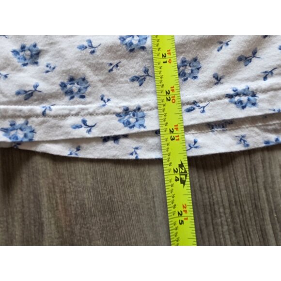 VTG Body Image Plus 2X Floral Pajama Set White & Blue 100% Cotton Made In Turkey - Picture 7 of 9